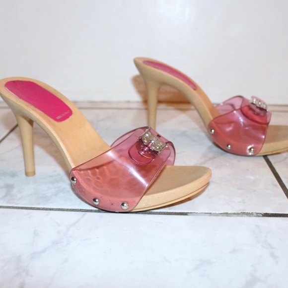 pink clear shoes